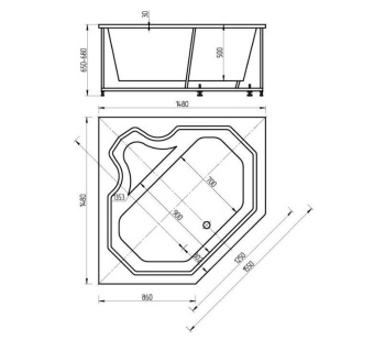 ЛИРА ванна акрил. ГМ + фр.экран Aquatek #WF_CITY_VIN# картинка