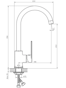 Смеситель Golden Fox 10930 Snowdonia д/кухни шар. с высоким изливом черный с золотом #WF_CITY_VIN# картинка