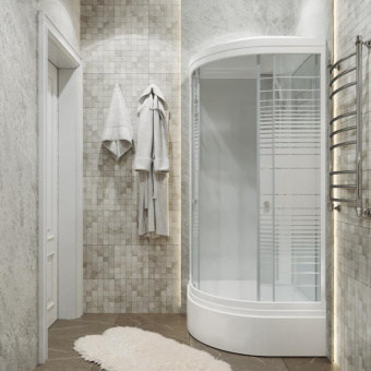 СТАНДАРТ В3 ДН4 душевая кабина 90*90 АКВА-ПОЛОСЫ/полукруг/ср.п. #WF_CITY_VIN# картинка