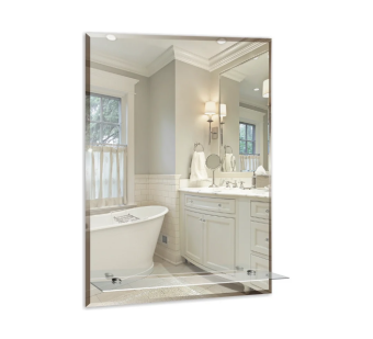 Зеркало MIXLINE "МОДЕРН-ЛЮКС" 495*685 с/полкой и фацетом #WF_CITY_VIN# картинка