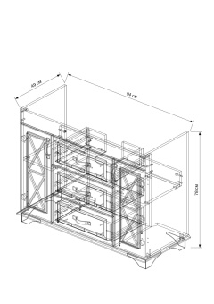 Тумба "Duglas 105 №3" патина голубая с сифоном с раковиной "Duglas 1050"(Выведен у поставщика) #WF_CITY_VIN# картинка