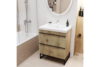 Тумба "ОКЛЕНД 70 "ДУБ МЕЛФОРМ с раковиной Грейс 70 #WF_CITY_VIN# картинка