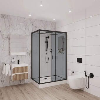 Душевая кабина Niagara Premium NG-6912-01QR BLACK (120*80*210) низ.поддон(16см)черный,стекло тониров #WF_CITY_VIN# картинка