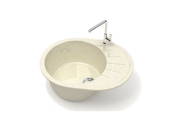 Мойка глян. Тейлор Z10Q2 (Бежевый) Granit BERGG 575*440*215 #WF_CITY_VIN# картинка