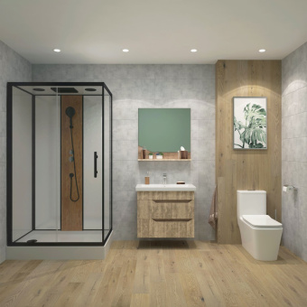 Тумба "Liberty 80" ТРАВИНТИН ПОДВЕСНАЯ  с раковиной Грэмми 800 #WF_CITY_VIN# картинка