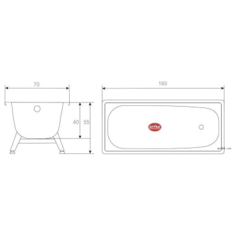 Ванна стальная ANTIKA 105*65 белая орхидея (ВИЗ) #WF_CITY_VIN# картинка
