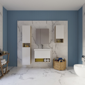 Тумба "PERFECTO 70" подвесная белый глянец 1 ящ. с раковиной Grace 70 #WF_CITY_VIN# картинка