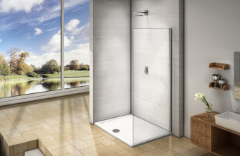 Боковая часть LATTE SP-90-C-WE прямое ст.прозрач. 5мм (без поддона и автослива) #WF_CITY_VIN# картинка