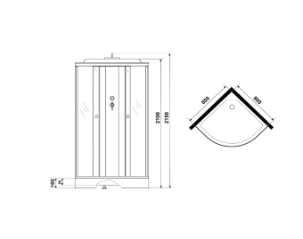 Душевая кабина Supra KR068041 (80*80*215) низ.поддон, стекло матовое, белые профиля #WF_CITY_VIN# картинка