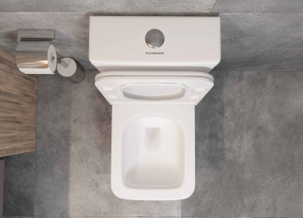 Унитаз компакт A2808 безободковый + сиденье тонкое ДП #WF_CITY_VIN# картинка