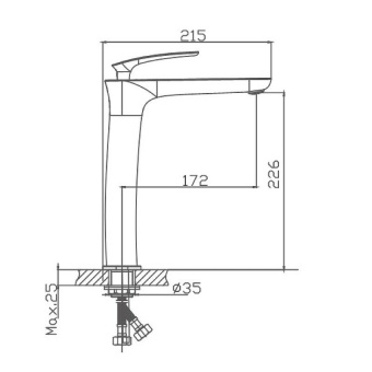 Смеситель HAIBA д/умывальника HB11616 высокий #WF_CITY_VIN# картинка