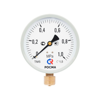 Манометр 100х1/2 6 бар ТМ-510Р 10 М2 (нижнее радиальное подкл., корпус сталь, минстекло) #WF_CITY_VIN# картинка