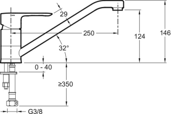 E16084-4-CP смеситель JULY кухня однорычажный, с гибкой подводкой (хром) #WF_CITY_VIN# картинка