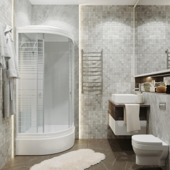 СТАНДАРТ В3 ДН4 душевая кабина 90*90 АКВА-ПОЛОСЫ/полукруг/ср.п. #WF_CITY_VIN# картинка
