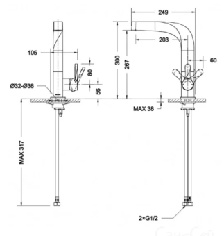 Смеситель д/кухни WAVE WA0619 #WF_CITY_VIN# картинка