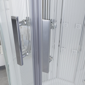 Душевая кабина Niagara Ultra NG-701-01 (90*90*220) низ.поддон(16см),стекло проз. с рисунком #WF_CITY_VIN# картинка