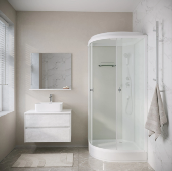 Душевая кабина Supra KR068041 (80*80*215) низ.поддон, стекло матовое, белые профиля #WF_CITY_VIN# картинка