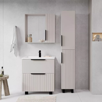 Тумба "СИЦИЛИЯ 80" 2 ящика капучино с раковиной MODUO 80 #WF_CITY_VIN# картинка