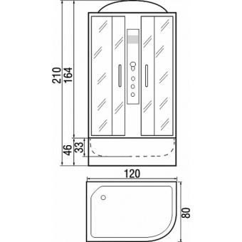 DUNAY 120/80/46 TH R душевая кабина #WF_CITY_VIN# картинка