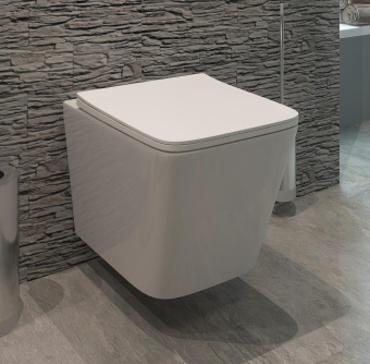 Унитаз подвесной SM9310 безободковый, сиденье тонкое ДП #WF_CITY_VIN# картинка