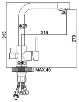Смеситель L4055U-3 для кухни с фильтром темно-серый #WF_CITY_VIN# картинка
