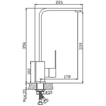 Смеситель HAIBA д/кухни HB70803-7 черный #WF_CITY_VIN# картинка