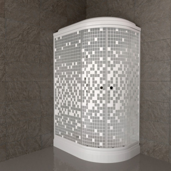 КОРАЛЛ 120*80 А Душевая кабина лев., 1/4 круга, н.п., Белый, Мозаика #WF_CITY_VIN# картинка