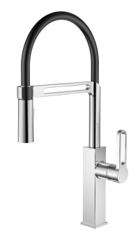 Смеситель Golden Fox 11022 Kitchen pro д/кухни шар. с гибким силикон.изливом черный #WF_CITY_VIN# картинка