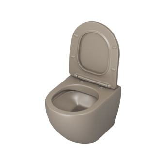 Унитаз подвесной GR-4455BRLMS Color безободковый СВЕТЛО-КОРИЧНЕВЫЙ МАТОВЫЙ #WF_CITY_VIN# картинка