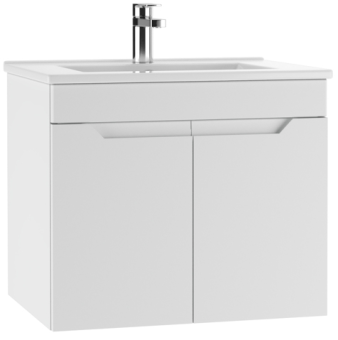 Тумба "Quadro 60 Optima" подвесная Домино DO1901T с раковиной "Quadro 60" Sanita Luxe* #WF_CITY_VIN# картинка