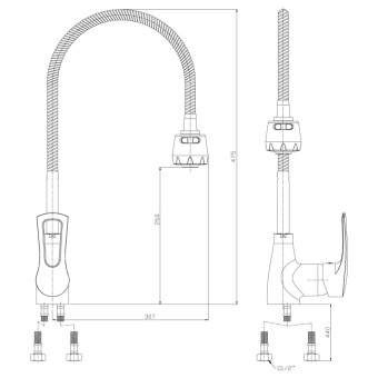 Смеситель T40-26 д/кухни с гибким изливом  ROSSINKA #WF_CITY_VIN# картинка