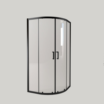 Душевое ограждение EG4B 100*100 полукр. (черн.мат., прозрачное) #WF_CITY_VIN# картинка