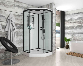 Душевая кабина Niagara Premium NG- 6901-01D BLACK(90*90*220) низ.поддон(16см)черный,стекло тониров #WF_CITY_VIN# картинка