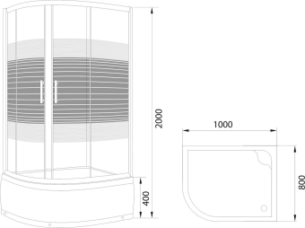 LANG Душевое ограждение L013 + поддон #WF_CITY_VIN# картинка