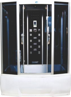 Душевая кабина Водный мир ВМ-8828 170х85х215 (черные стенки, тонированные стекла)
