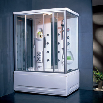 TS-150W кабина душевая 151*96,5*220 APPOLLO ГМ+бокс+пульт с радио+массаж ног #WF_CITY_VIN# картинка