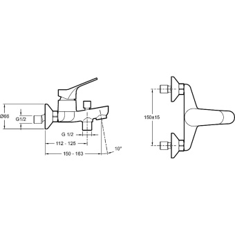 E75766-CP смеситель BRIVE ванна/ душ (хром) #WF_CITY_VIN# картинка
