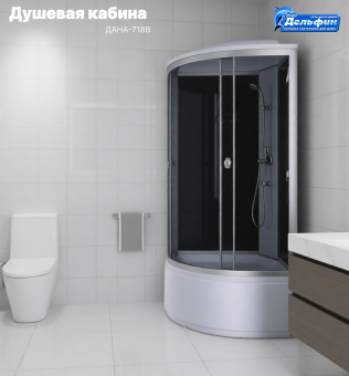 Душевая кабина ДАНА-718В (чёрная) 100*100*215 в.п #WF_CITY_VIN# картинка