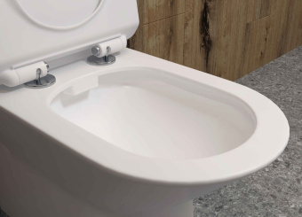 Унитаз компакт A2802 безободковый + сиденье тонкое ДП #WF_CITY_VIN# картинка