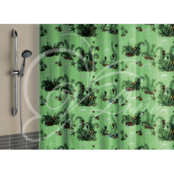 Штора для ванной полиэтилен (зеленая) 180*180 #WF_CITY_VIN# картинка