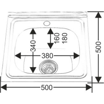 Мойка накл.50*50 (0,4) вып 1 1/2 *16 гл MIXLINE АКЦИЯ!!! #WF_CITY_VIN# картинка