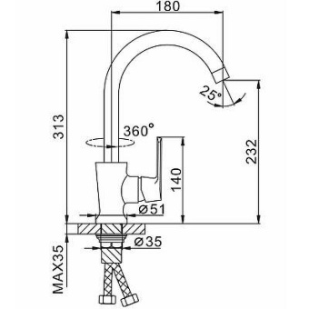 Смеситель F4031 для кухни FRAP  #WF_CITY_VIN# картинка