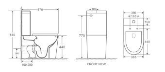 Унитаз GR-4449BMSQ Черный матовый, напольный,безободковый с тонкой крышкой, ТОРНАДО #WF_CITY_VIN# картинка
