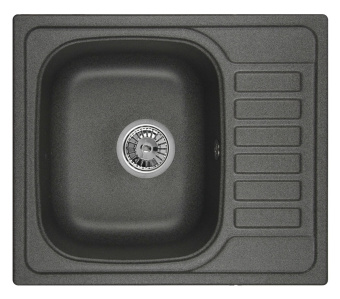 Мойка GRANULA кухонная кварцевая GR-5801 575*495 мм графит классик #WF_CITY_VIN# картинка