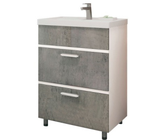 Тумба "OLIVER 60" кора дуба с раковиной Фостер 600 #WF_CITY_VIN# картинка