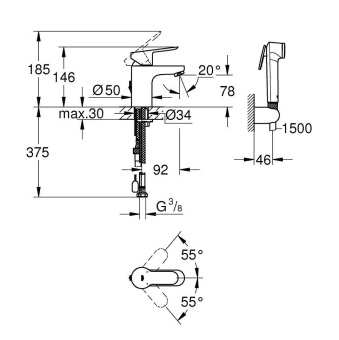 Смеситель для раковины Bau Edge 23757000 GROHE #WF_CITY_VIN# картинка