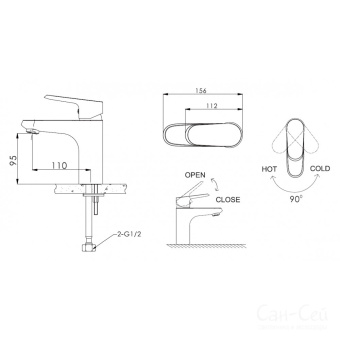 Смеситель д/раковины PURE PR1426 #WF_CITY_VIN# картинка