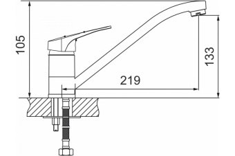 Смеситель Gota Rocio д/кухни G100110 Enol с длинным изливом #WF_CITY_VIN# картинка