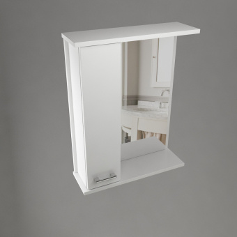 Шкаф зеркальный "ДУГА 550" 1д Белый глянец #WF_CITY_VIN# картинка