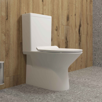 Унитаз компакт A2802 безободковый + сиденье тонкое ДП #WF_CITY_VIN# картинка